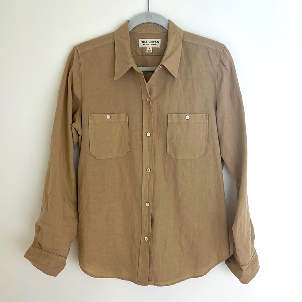 Nili Lotan  Linen button front shirt